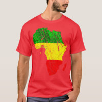 Africa Map Reggae Rasta Print Green Yellow Red Afr