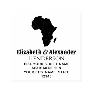 Africa Map Silhouette Couple Name Rücksendeadresse Permastempel