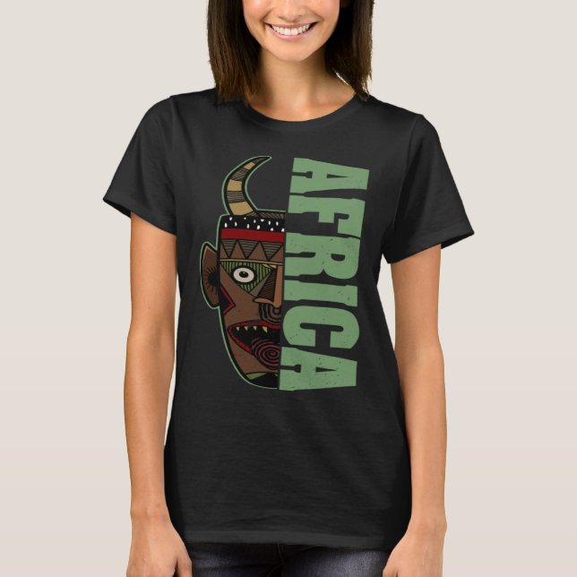Africa Mask African Afro History Reggae Melanin  2 T-Shirt (Vorderseite)