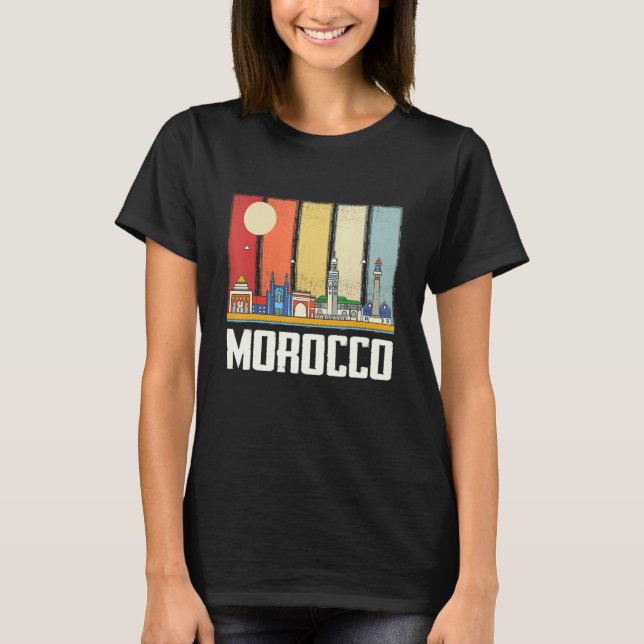 Africa Morocco Skyline Moroccans African Souvenir  T-Shirt (Vorderseite)