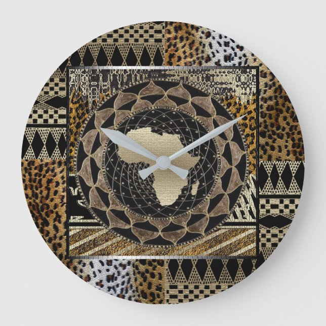 Africa Motiv Graphic Large Clock Große Wanduhr (Vorderseite)