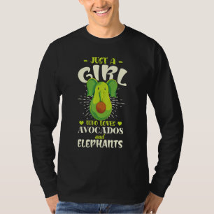 Africa Safari Animal Girls Avocado Women Zoo Eleph T-Shirt