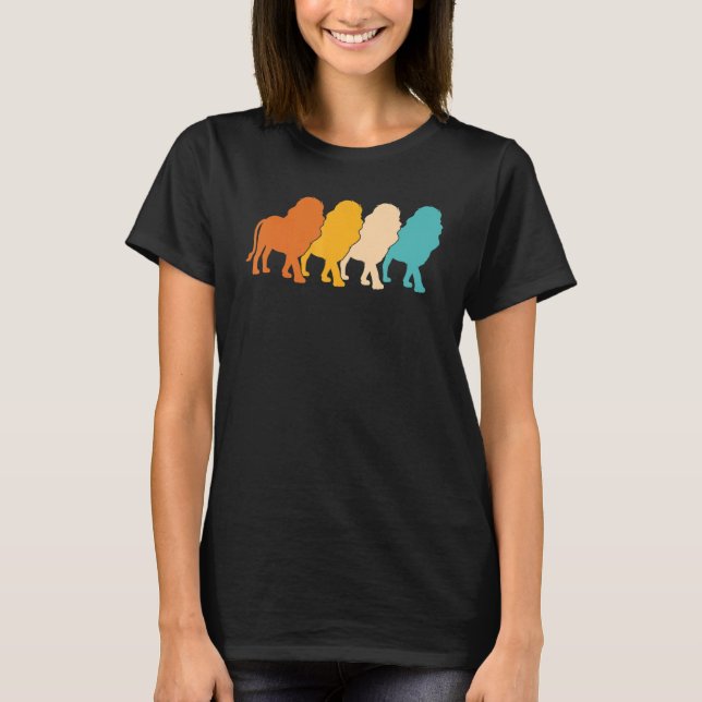 Africa Safari Lion Animal King Retro Lion T-Shirt (Vorderseite)