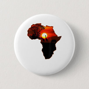 Africa T Shirt Map Africa T-Shirt South African Su Button