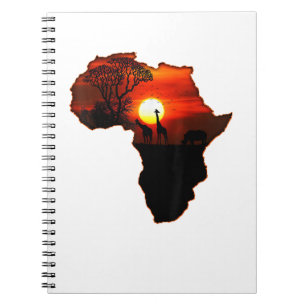 Africa T Shirt Map Africa T-Shirt South African Su Notizblock