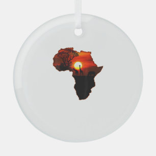 Africa T Shirt Map Africa T-Shirt South African Su Ornament Aus Glas