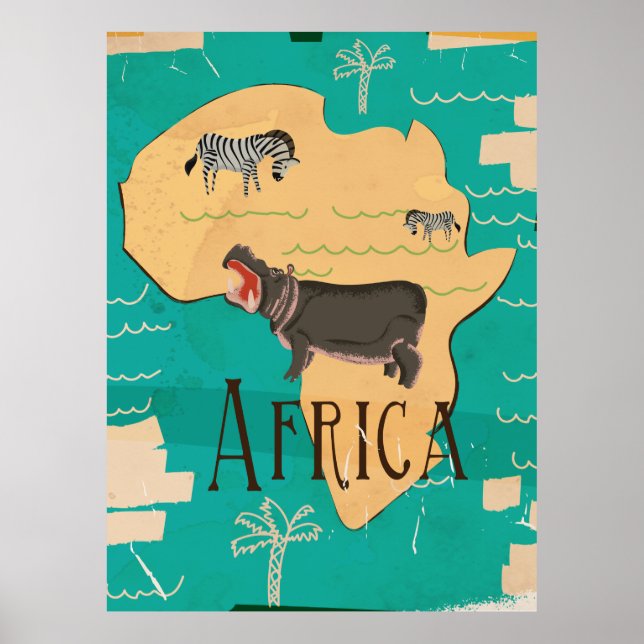 Africa Vintage Travel Poster (Vorne)