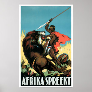 Africa Vintage Travel Poster wiederhergestellt