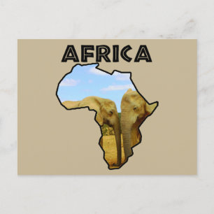 Africa Wildlife Continent Blue Sky Elephants Feiertagspostkarte