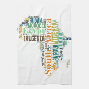 Africa Word Art Geschirrtuch