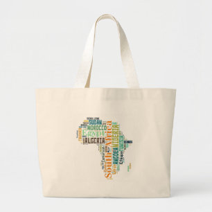 Africa Word Art Jumbo Stoffbeutel