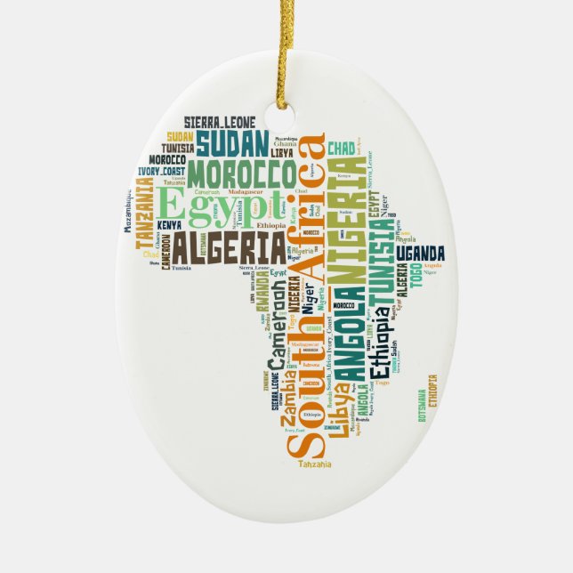 Africa Word Art Keramikornament (Vorne)