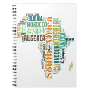 Africa Word Art Notizblock