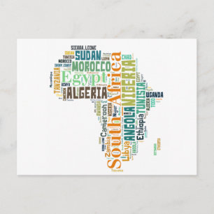 Africa Word Art Postkarte