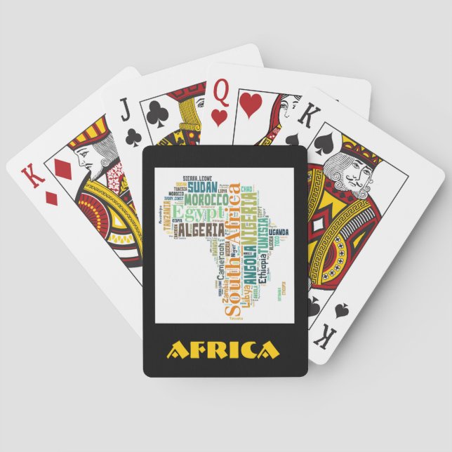Africa Word Art Spielkarten (Rückseite)