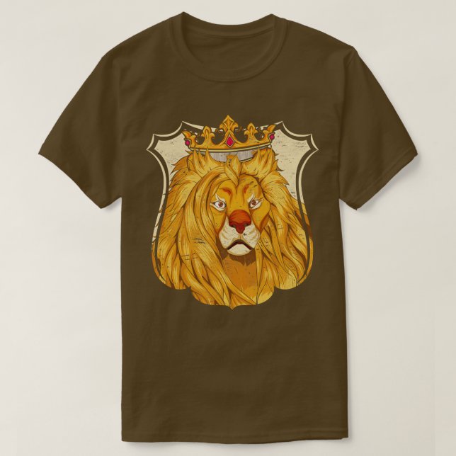 Africa Zoo Animal Crown Lion T-Shirt (Design vorne)