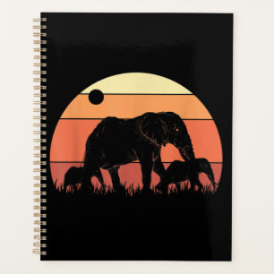 Africa Zoo Keeper Animal Family Retro Elephant Planer