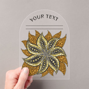 African Abstrakt Floral Batik Style Acryleinladungen