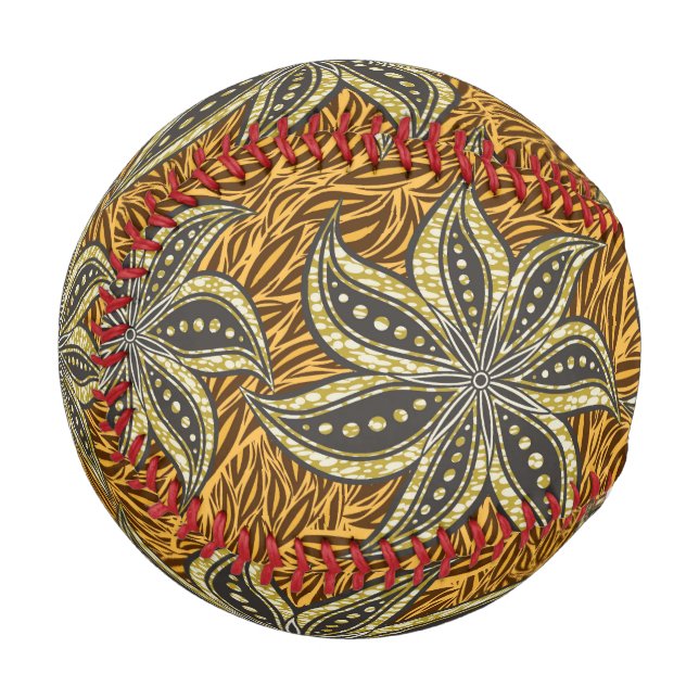 African Abstrakt Floral Batik Style Baseball (Vorderseite Links)