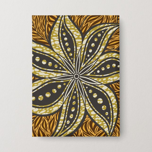 African Abstrakt Floral Batik Style Button (Vorderseite)