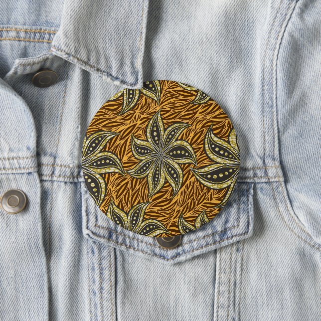 African Abstrakt Floral Batik Style Button (Beispiel)