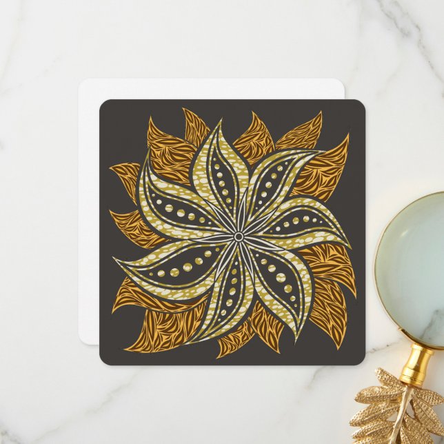 African Abstrakt Floral Batik Style Dankeskarte (Vorderseite/Rückseite Beispiel)