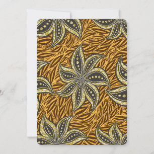 African Abstrakt Floral Batik Style Einladung