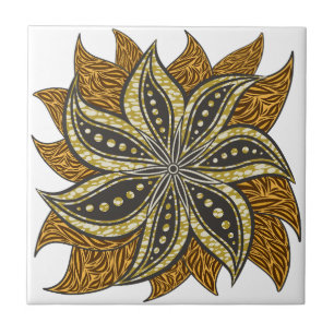African Abstrakt Floral Batik Style Fliese