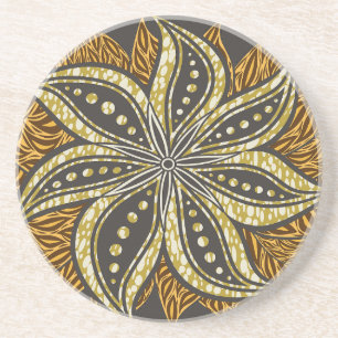 African Abstrakt Floral Batik Style Getränkeuntersetzer