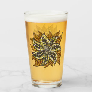 African Abstrakt Floral Batik Style Glas