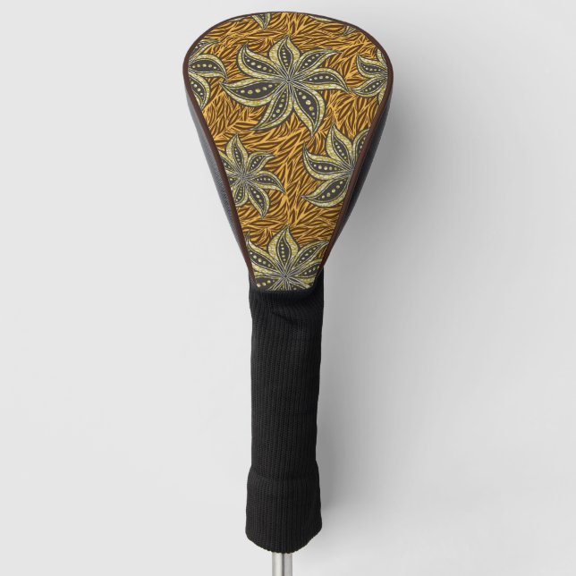 African Abstrakt Floral Batik Style Golf Headcover (Vorderseite)