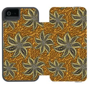 African Abstrakt Floral Batik Style Incipio Watson™ iPhone 5 Geldbörsen Hülle