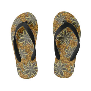 African Abstrakt Floral Batik Style Kinderbadesandalen