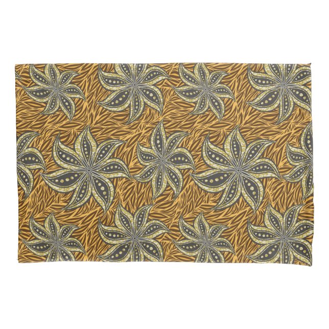 African Abstrakt Floral Batik Style Kissenbezug (Vorderseite)