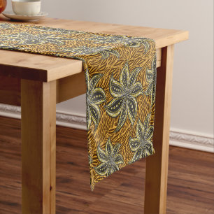 African Abstrakt Floral Batik Style Kurzer Tischläufer