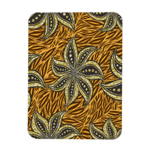 African Abstrakt Floral Batik Style Magnet