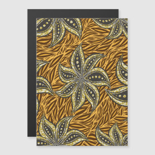 African Abstrakt Floral Batik Style Magneteinladung