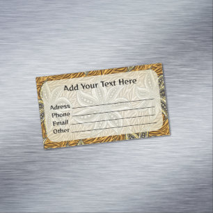 African Abstrakt Floral Batik Style Magnetische Visitenkarte