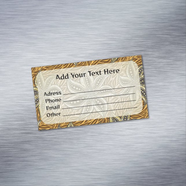 African Abstrakt Floral Batik Style Magnetische Visitenkarte (Beispiel)