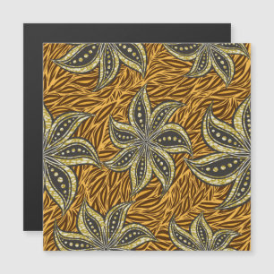 African Abstrakt Floral Batik Style Magnetkarte