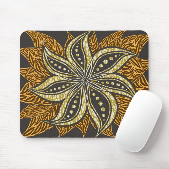 African Abstrakt Floral Batik Style Mousepad (Mit Mouse)