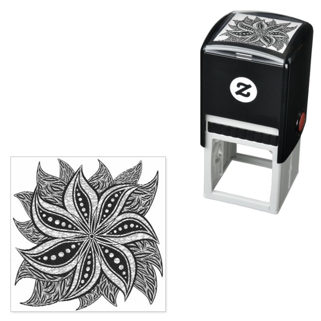 African Abstrakt Floral Batik Style Permastempel (Beispiel)