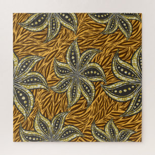African Abstrakt Floral Batik Style Puzzle