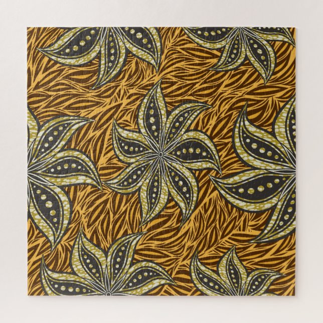 African Abstrakt Floral Batik Style Puzzle (Vertikal)