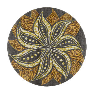 African Abstrakt Floral Batik Style Schneidebrett