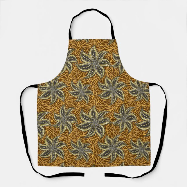 African Abstrakt Floral Batik Style Schürze (Vorderseite)