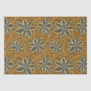 African Abstrakt Floral Batik Style Seidenpapier