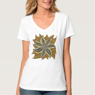 African Abstrakt Floral Batik Style T-Shirt