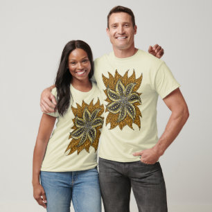 African Abstrakt Floral Batik Style T-Shirt