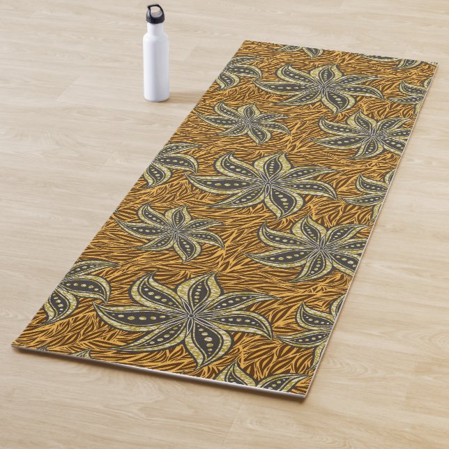 African Abstrakt Floral Batik Style Yogamatte (Beispiel)